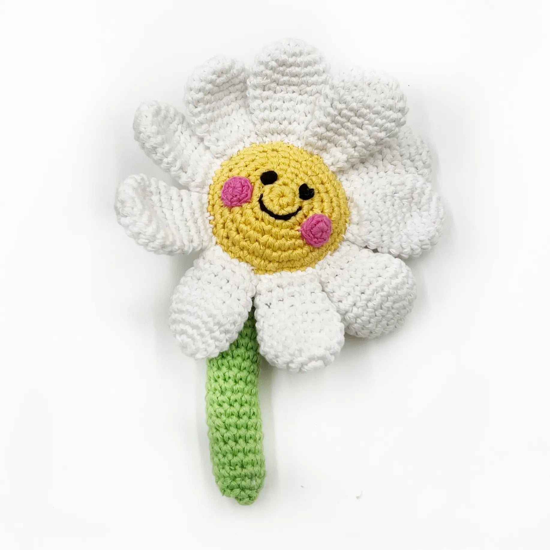 pebble child daisy flower rattle