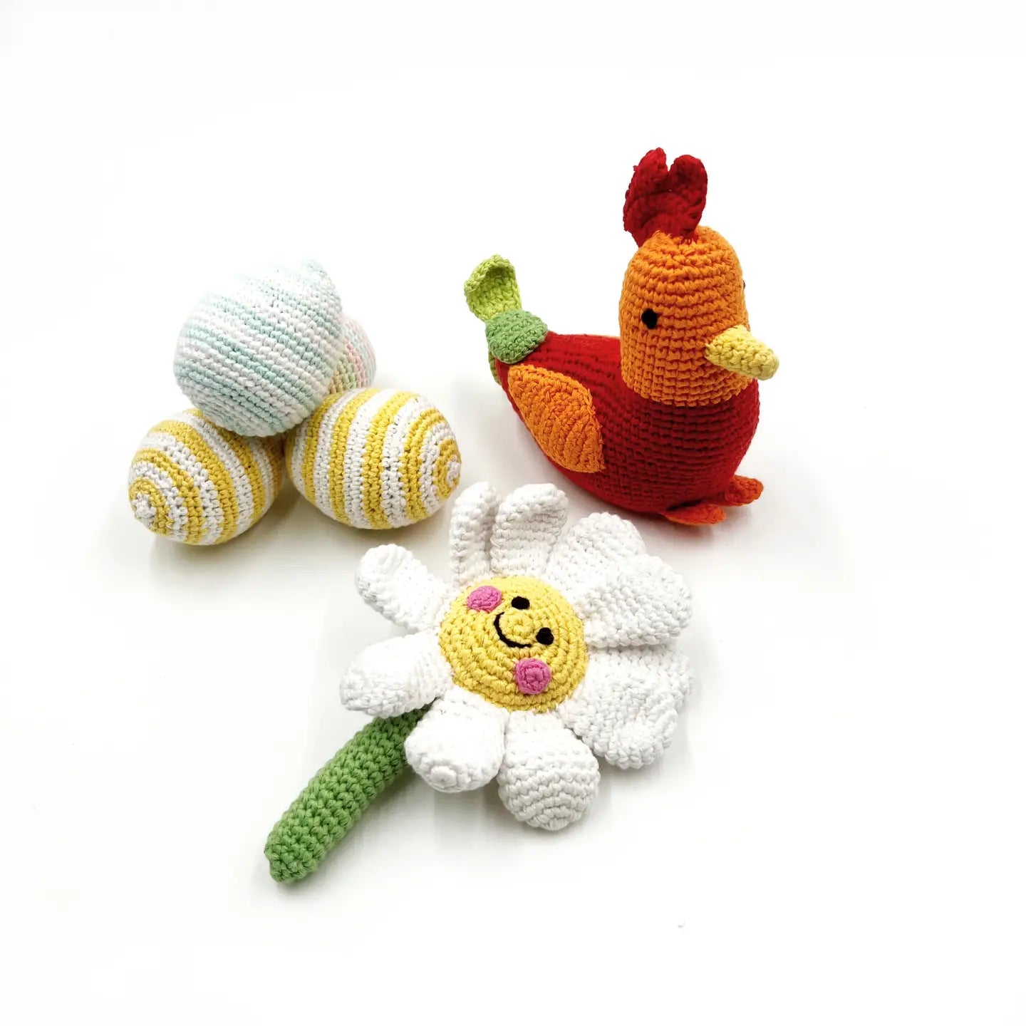 pebble child rooster rattle