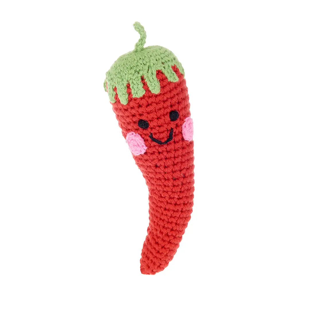 pebble child happy spicy chilli rattle