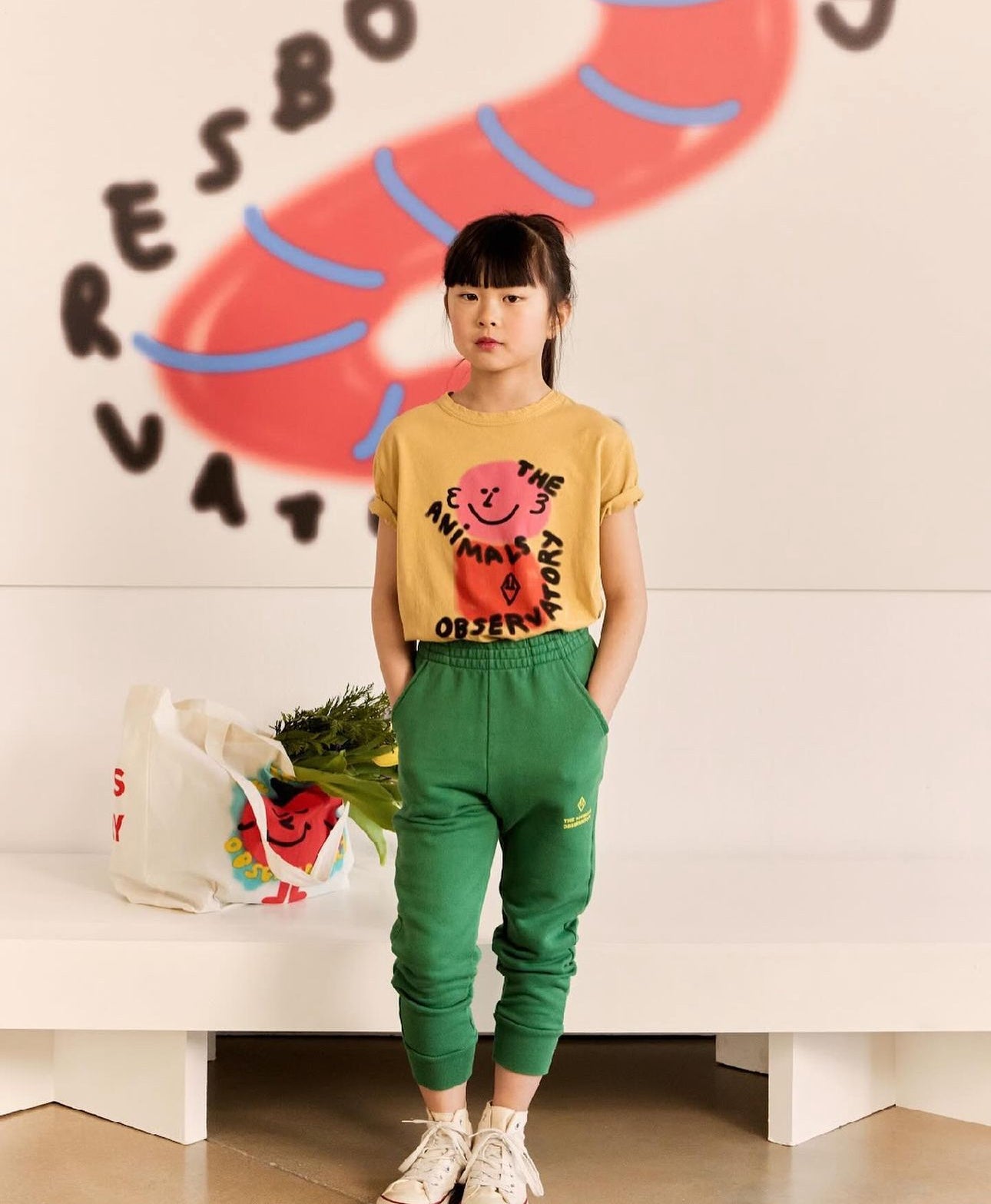 the animals observatory kids draco pants - green