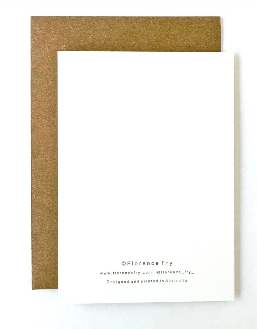 florence fry happy birthday card - tiger (yellow)
