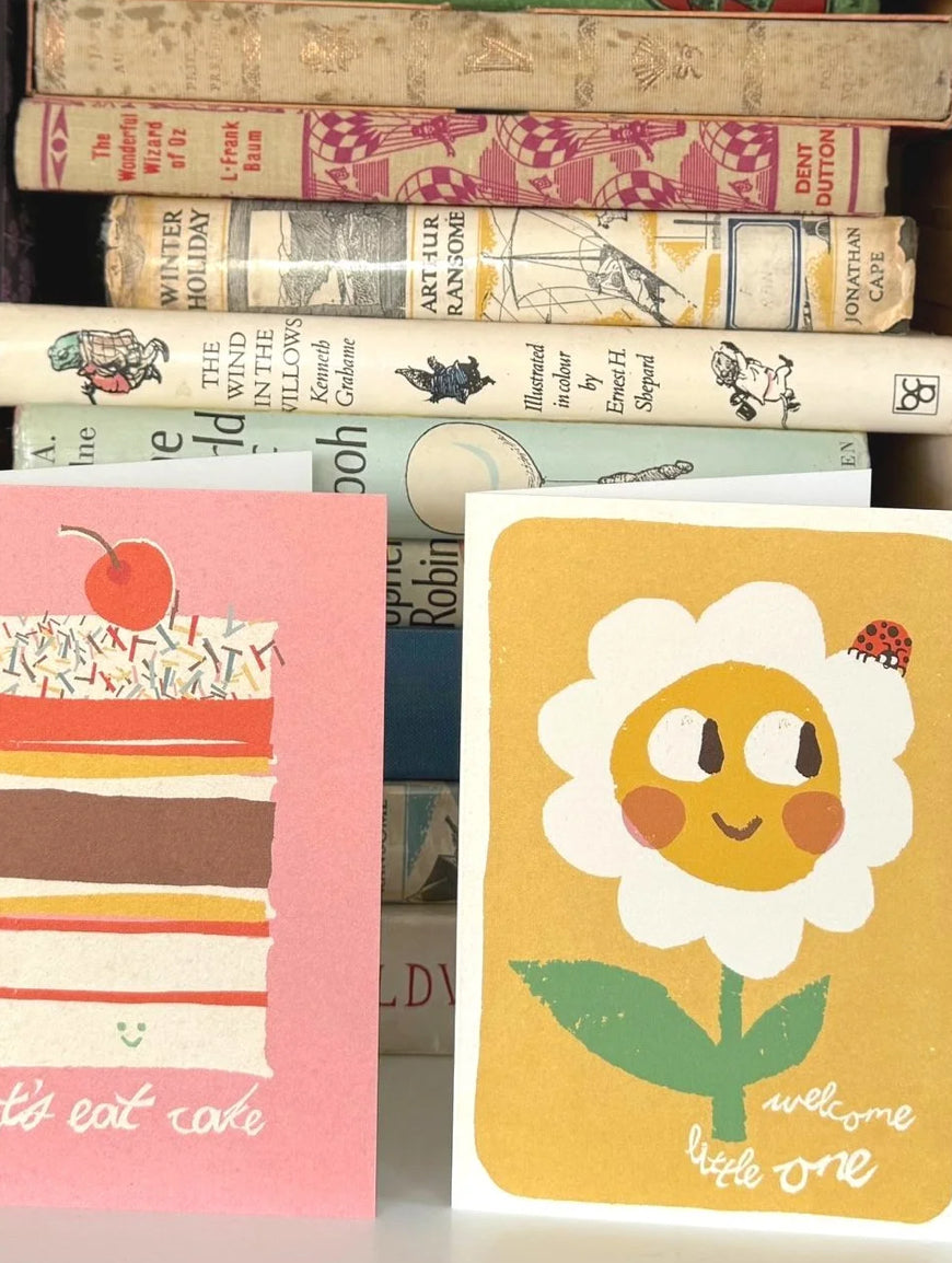 florence fry welcome little one card - sunflower