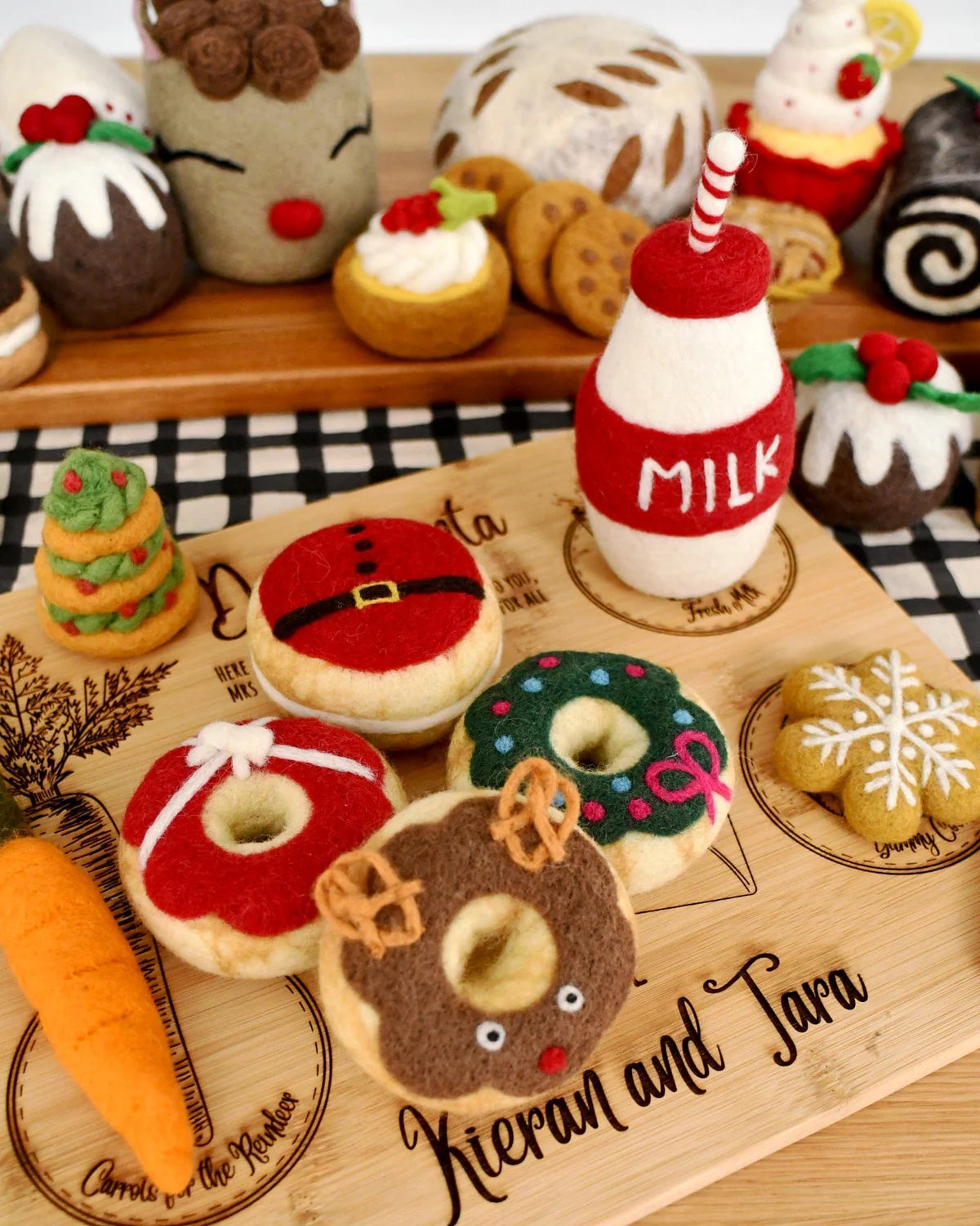 tara treasures felt christmas donut - red present icing