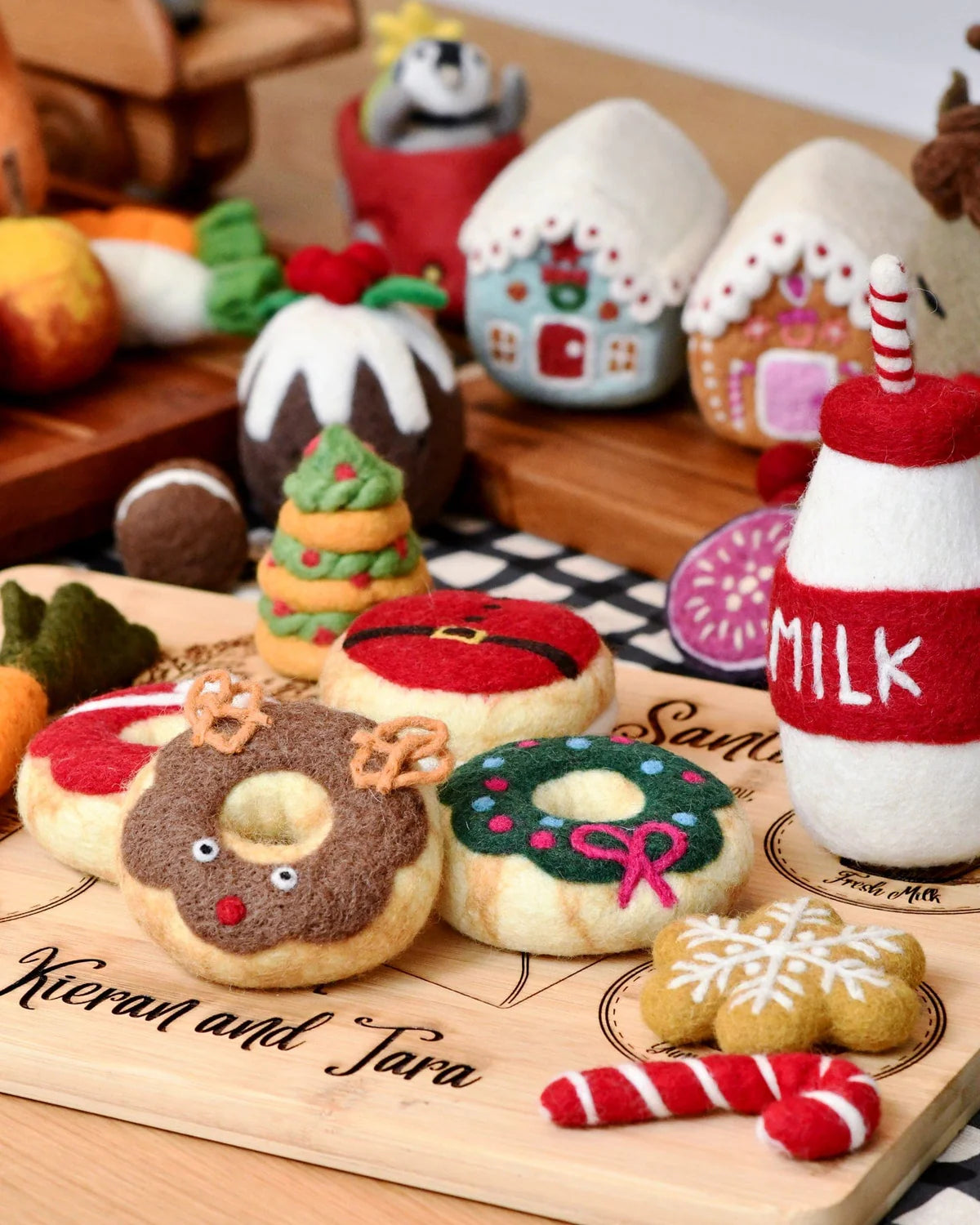 tara treasures felt christmas donut - reindeer donut