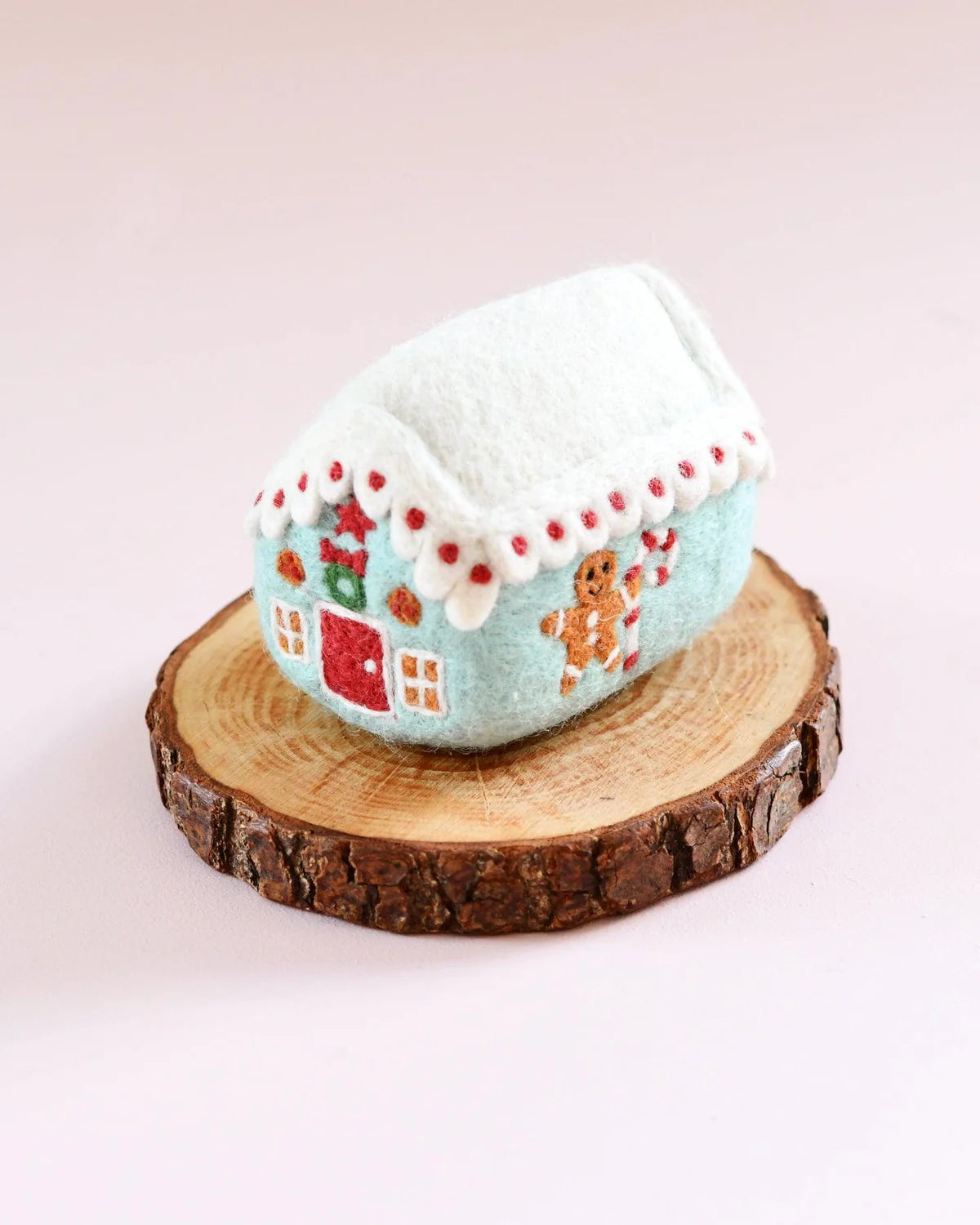 tara treasures felt blue gingerbread house