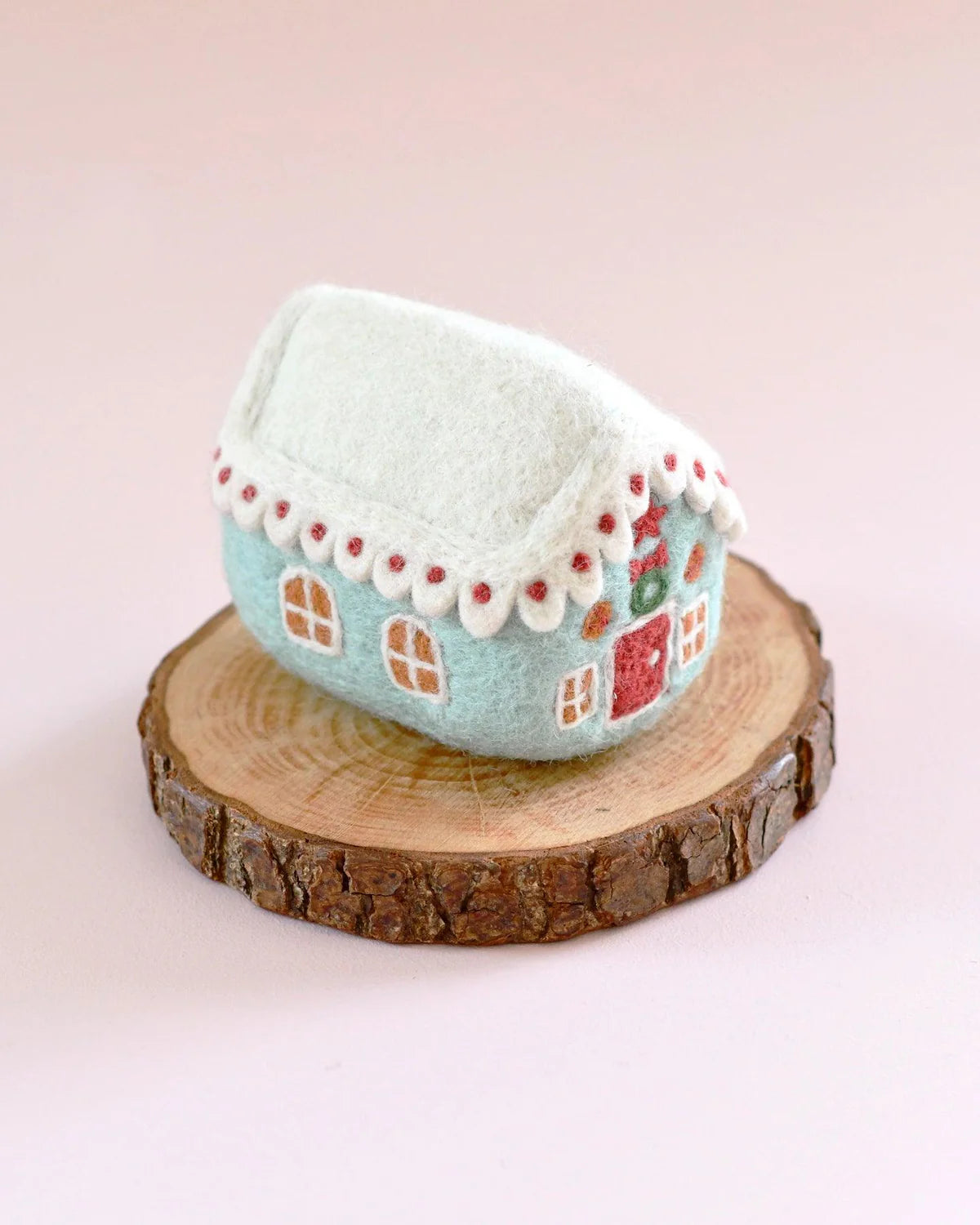 tara treasures felt blue gingerbread house