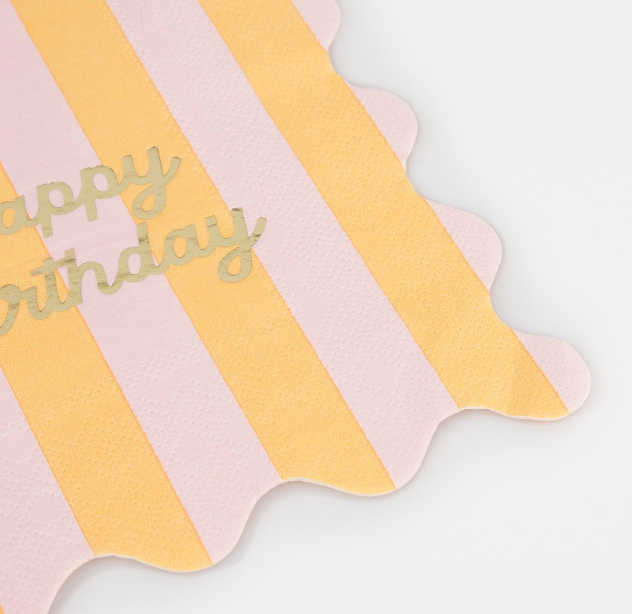 meri meri stripe happy birthday napkins (pack of 16 in 8 colours)