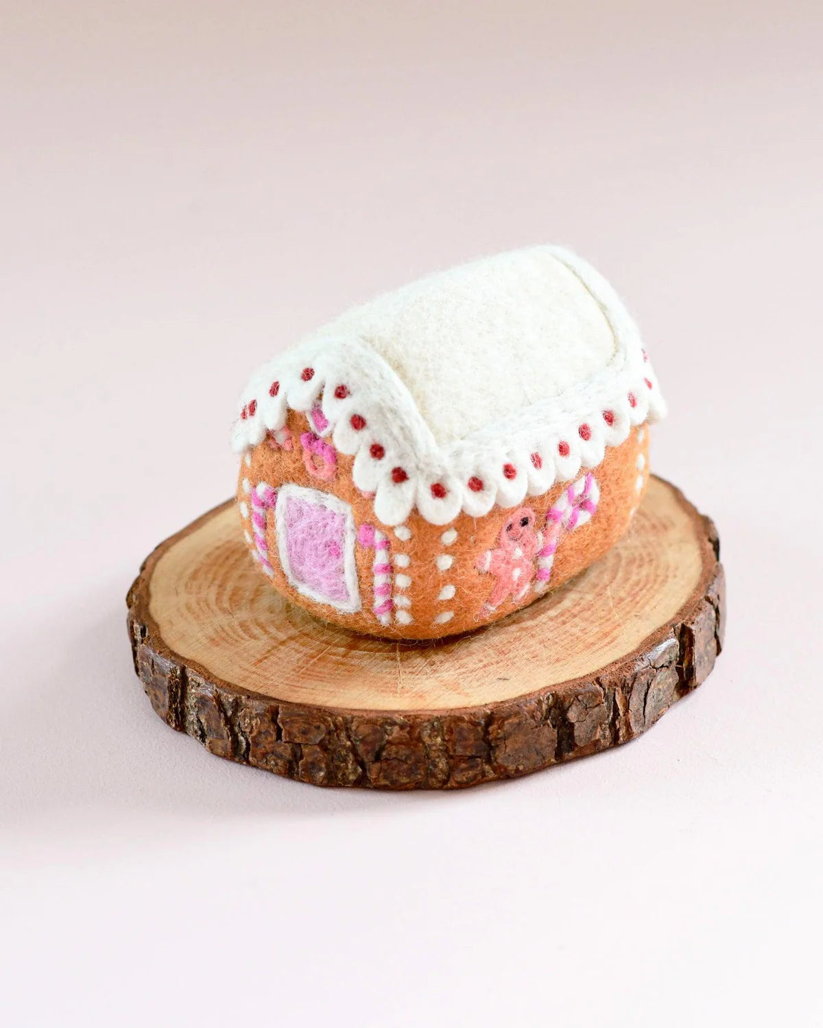 tara treasures felt pink gingerbread house