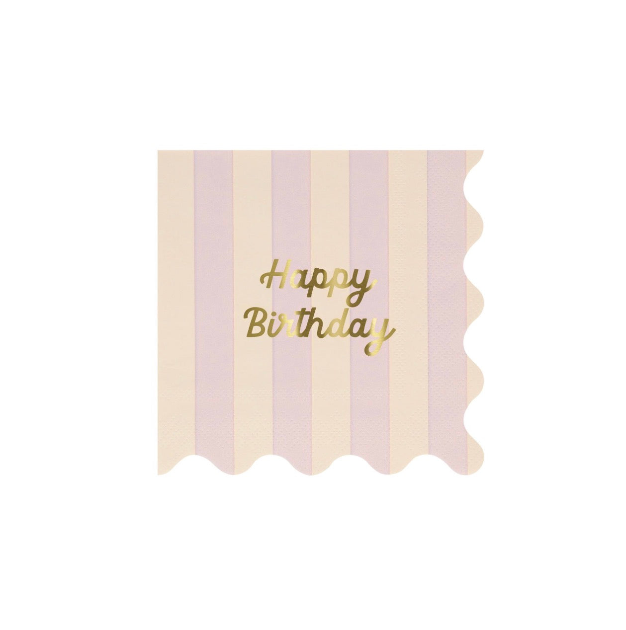 meri meri stripe happy birthday napkins (pack of 16 in 8 colours)