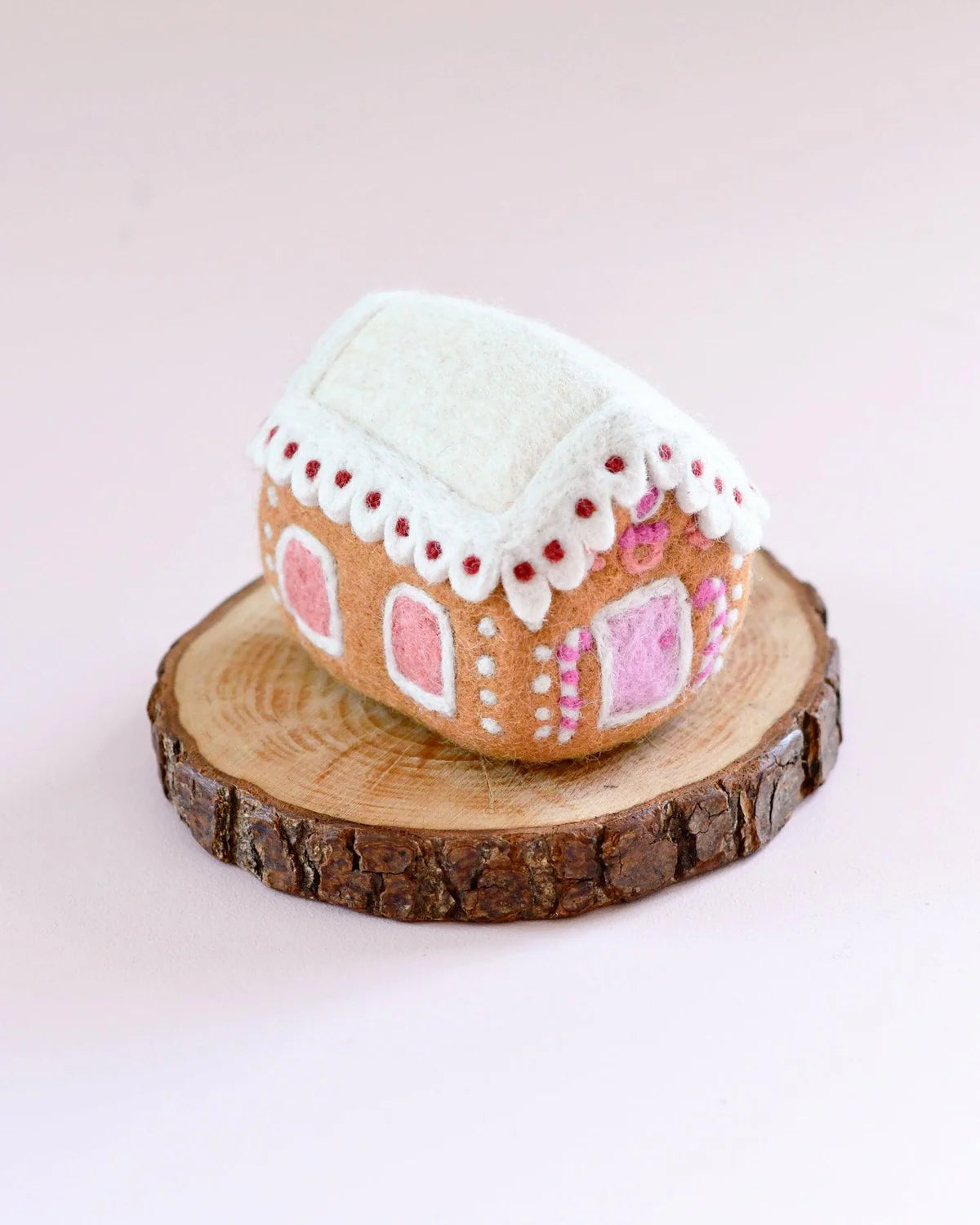 tara treasures felt pink gingerbread house
