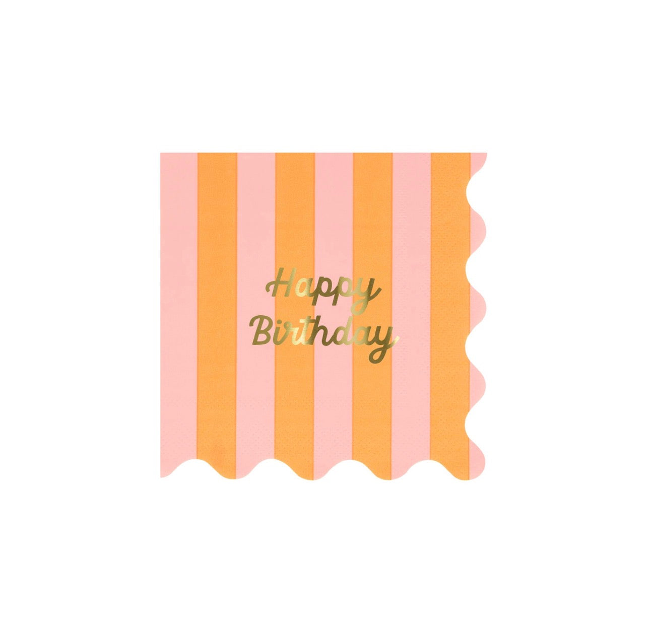 meri meri stripe happy birthday napkins (pack of 16 in 8 colours)