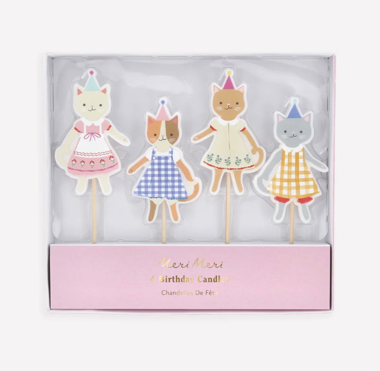 meri meri kitten club candles (pack of 4)