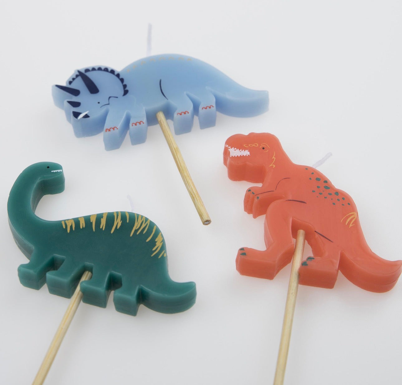 meri meri dinosaur candles (pack of 5 in 5 designs)