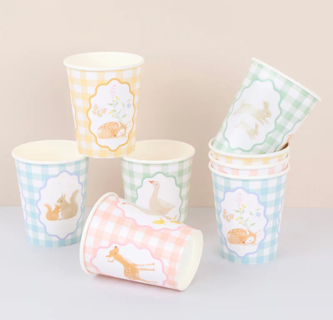 meri meri little animals cups (pack of 8 in 4 designs)