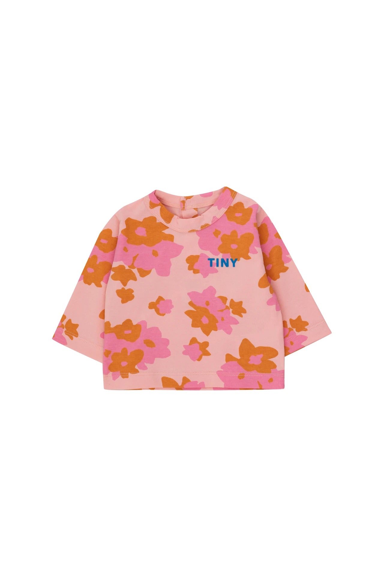 tiny cottons flowers baby tee - peach