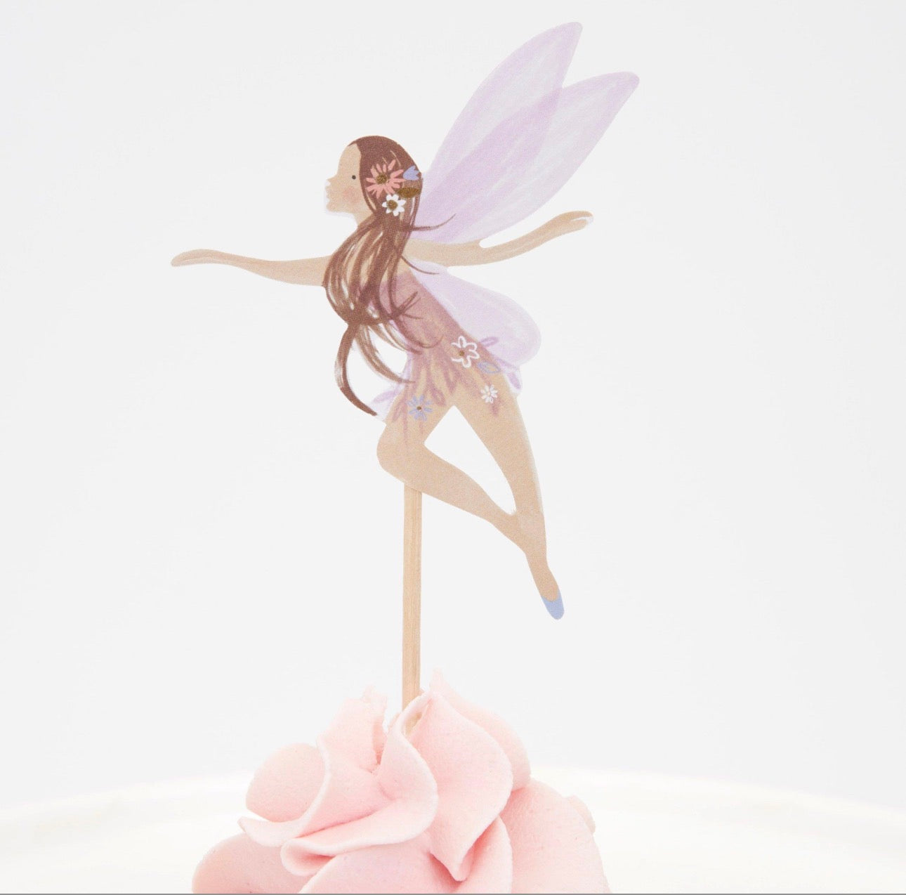 meri meri fairy cupcake kit (pack of 24 toppers in 6 designs)