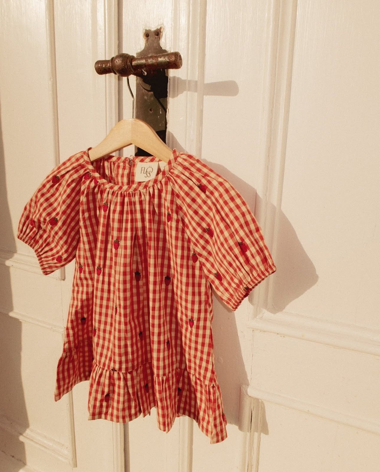 flöss sofia molly ss dress - berry gingham - pre order