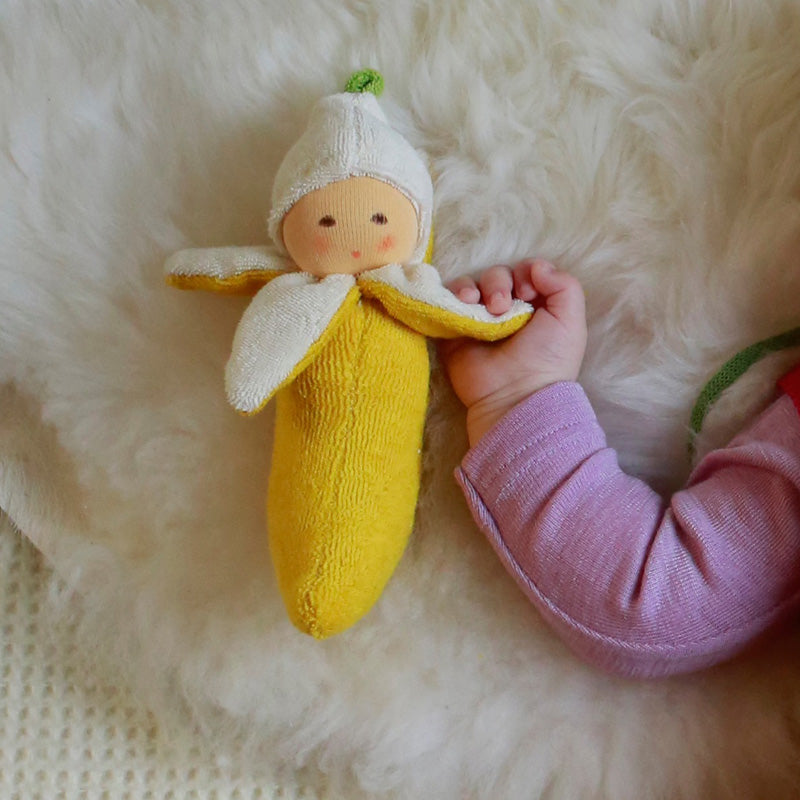 nanchen natur baby banana rattle - pre order
