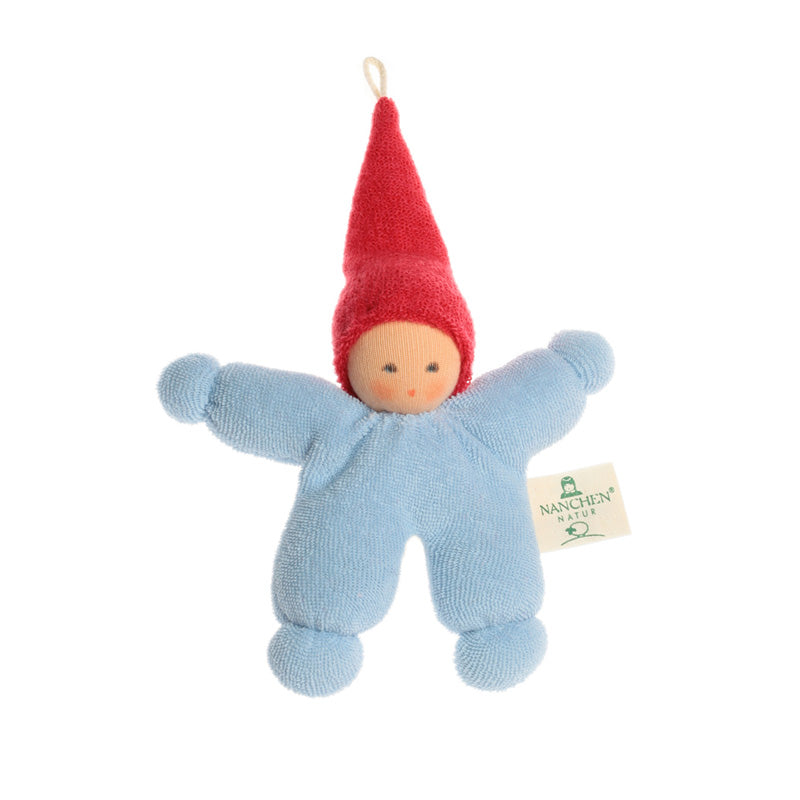 nanchen natur baby gnome rattle - blue - pre order