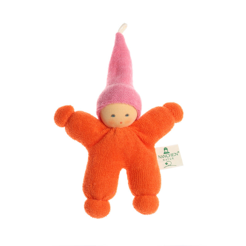 nanchen natur baby gnome rattle - orange - pre order