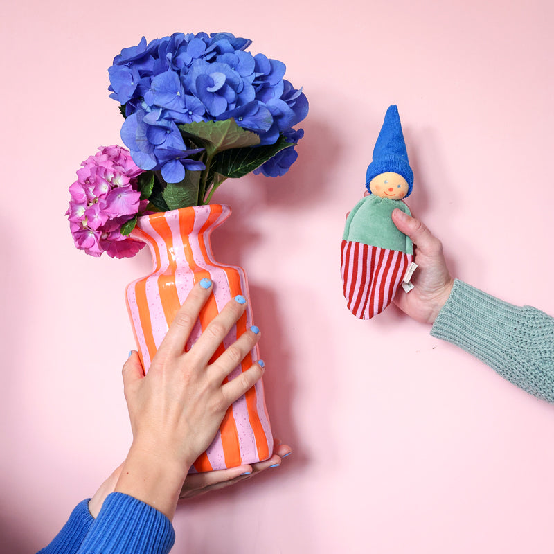 nanchen natur pocket clown rattle - teal - pre order