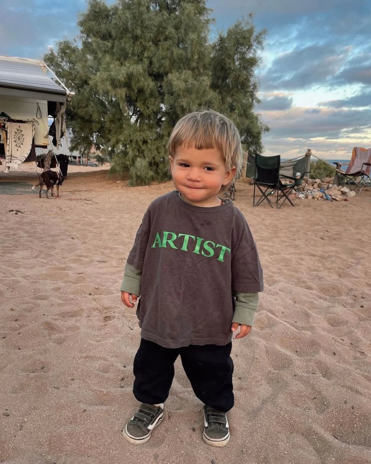 ziggy zaza artist tee - bright green print