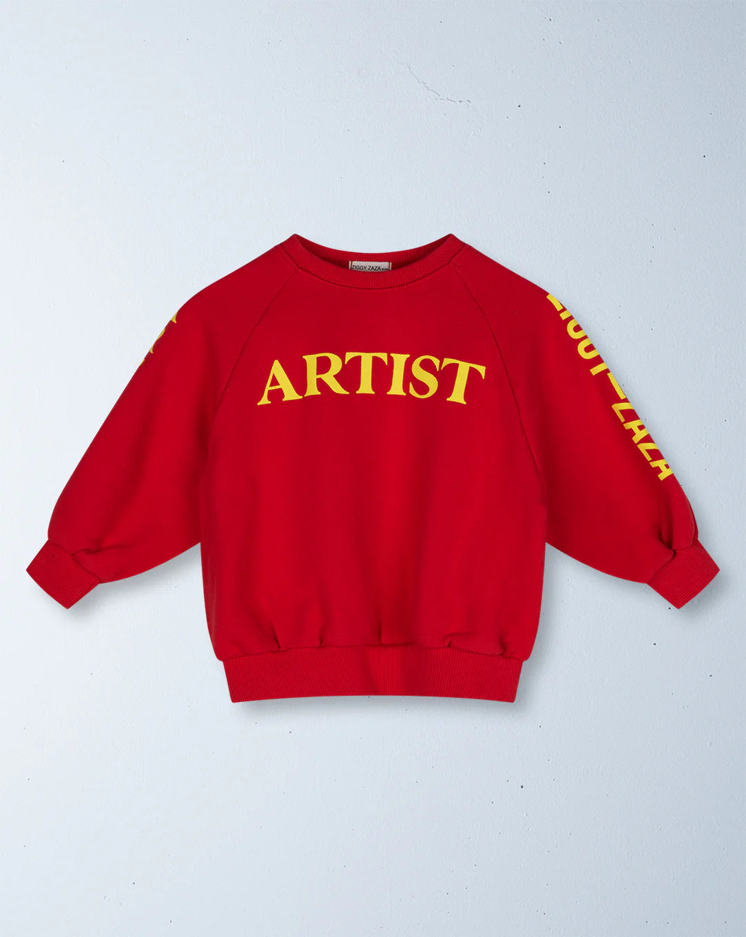 ziggy zaza artist pullover - racer red + yellow print
