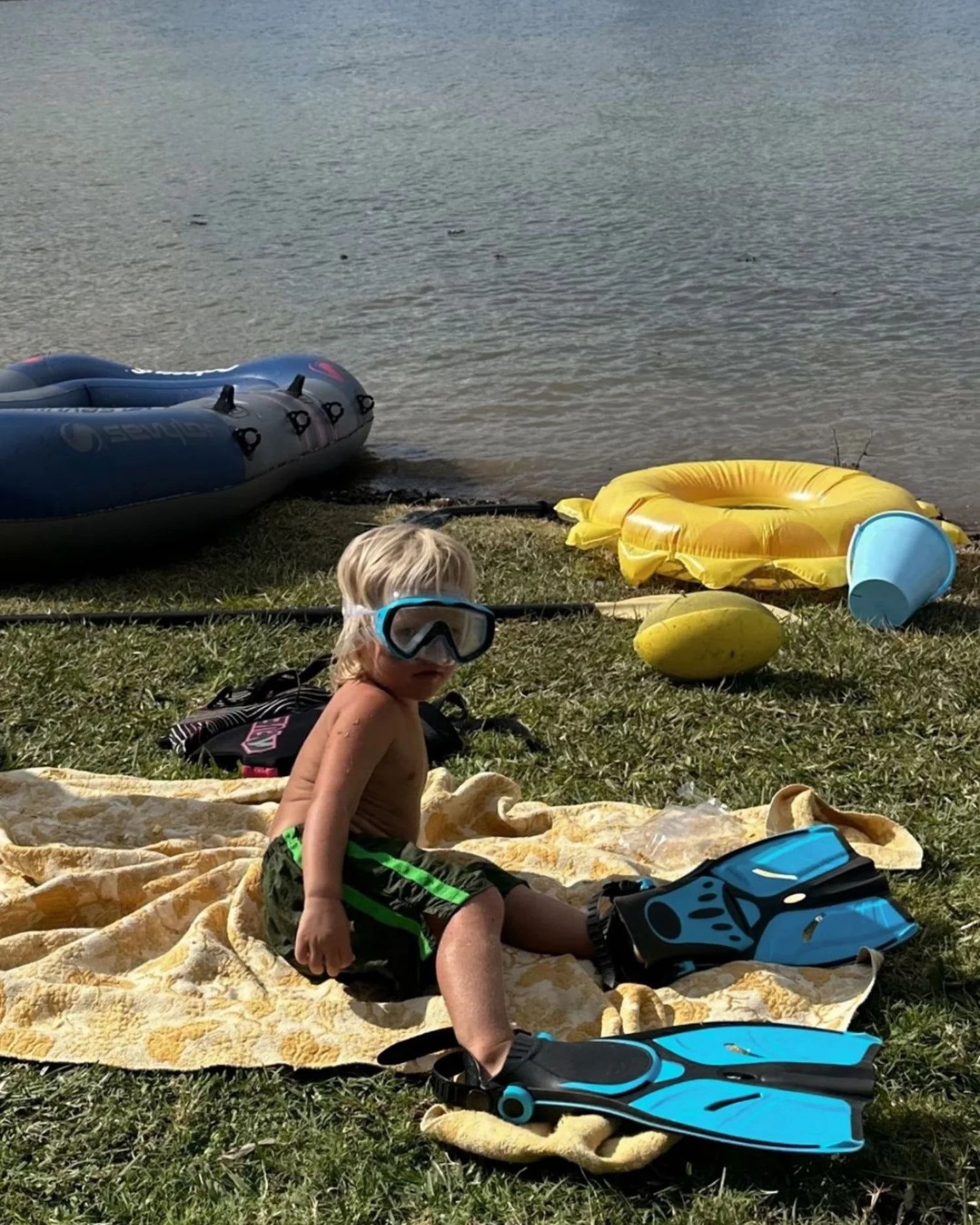 ziggy zaza twin stripe swim short - frog