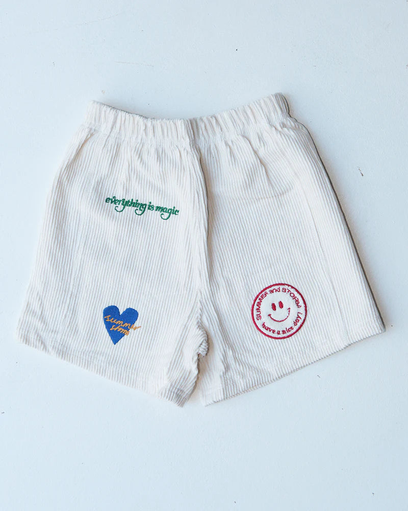 summer and storm patch corduroy shorts - natural