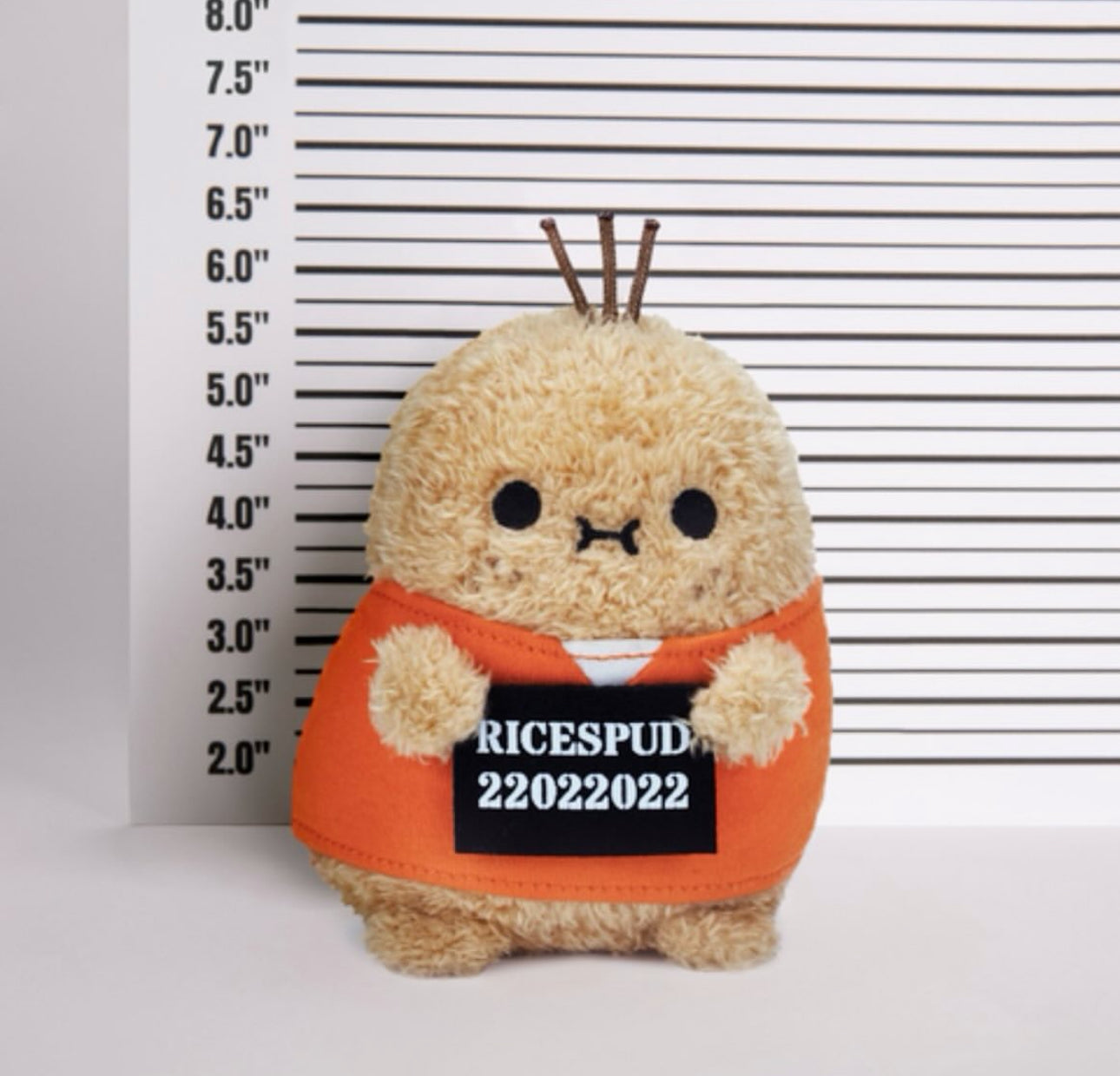 noodoll inmate ricespud mini sitting plush toy