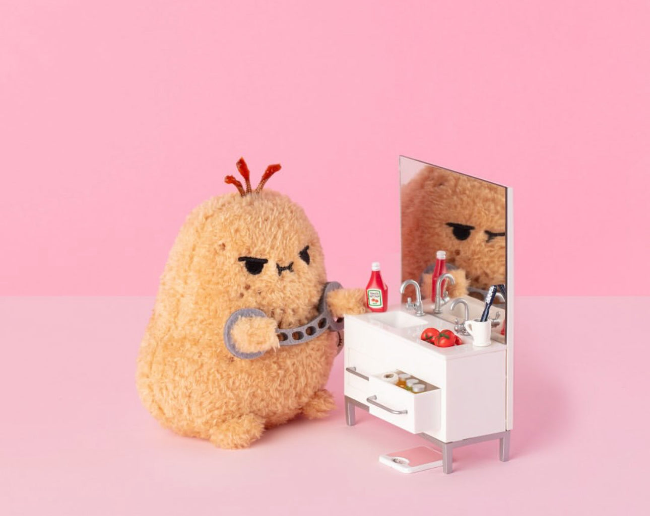 noodoll cuffs ricespud mini sitting plush toy