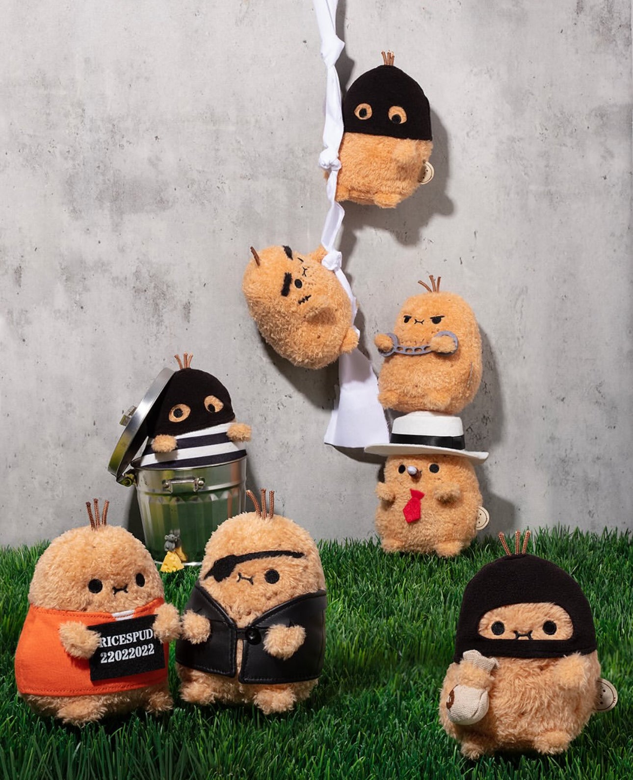 noodoll cuffs ricespud mini sitting plush toy