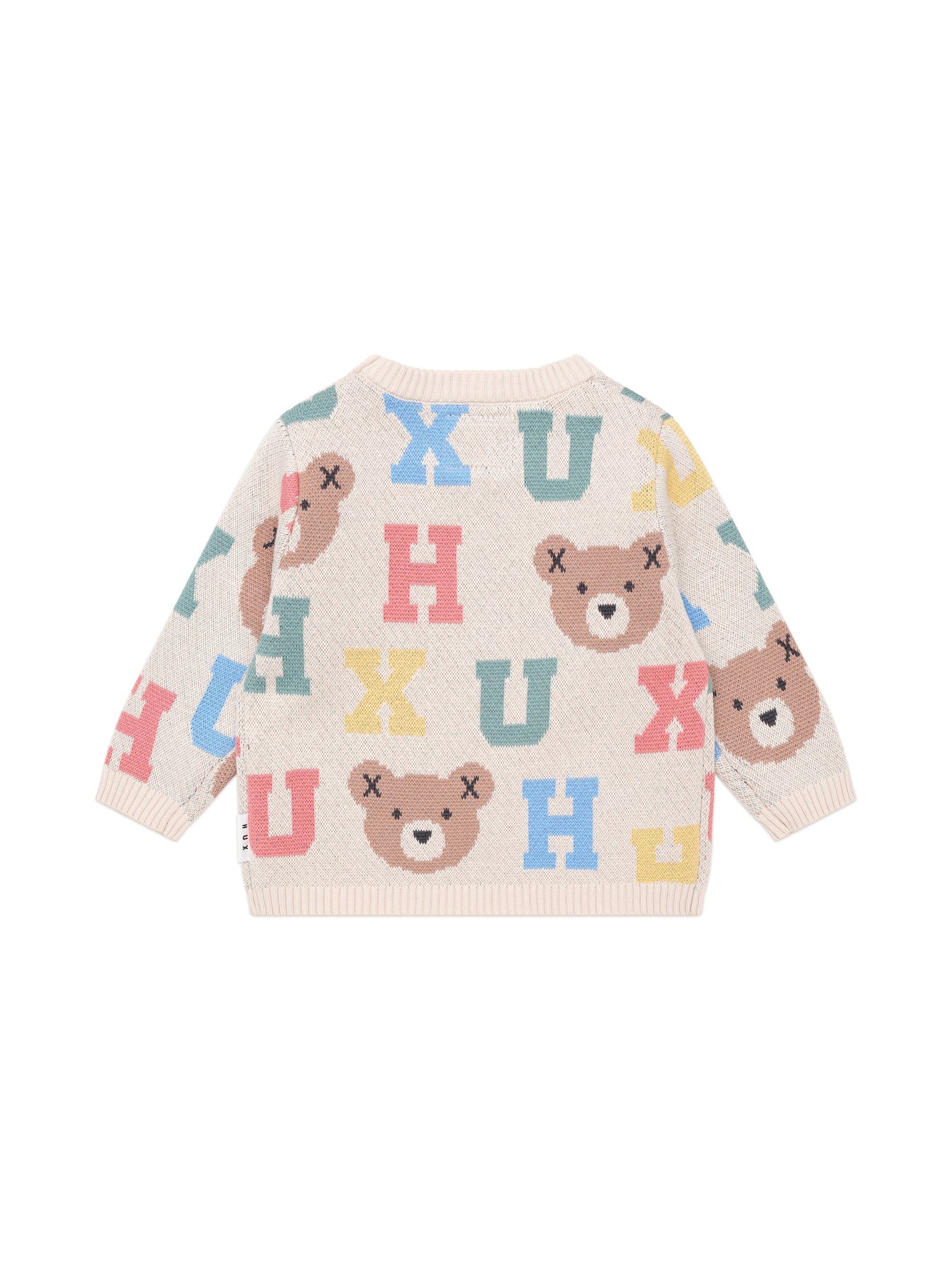 huxbaby hux alphabet knit jumper