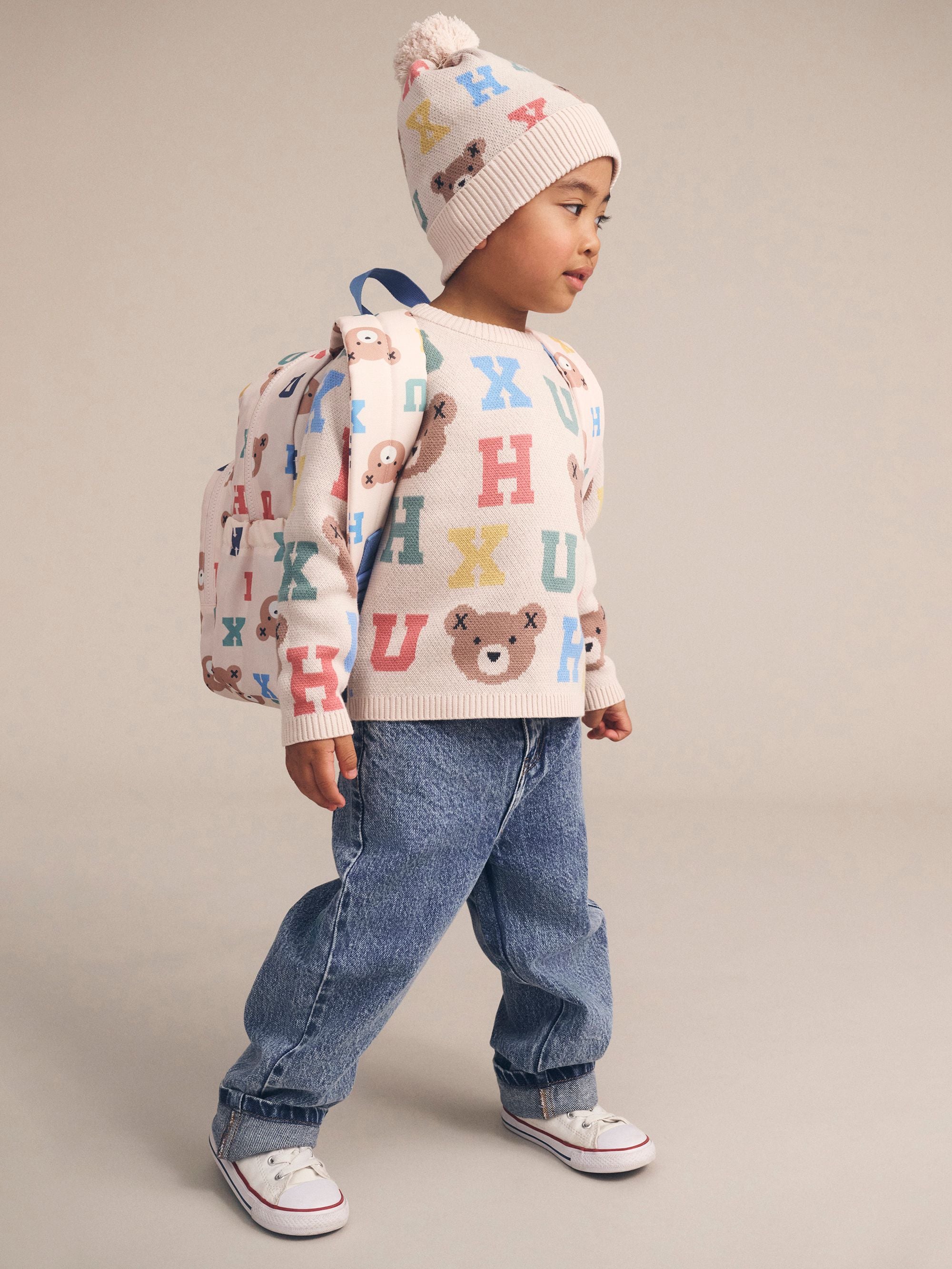 huxbaby hux alphabet knit jumper