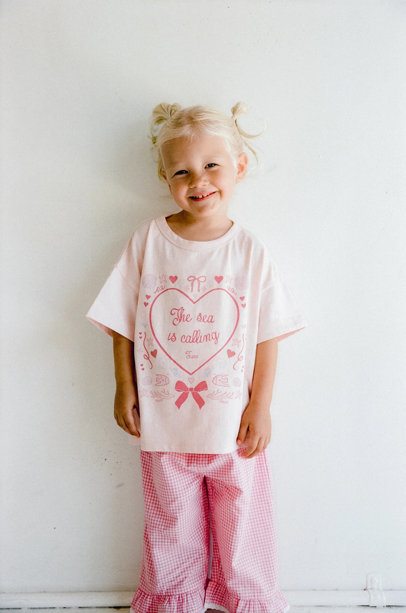 juni jnr sea is calling tee - shell pink