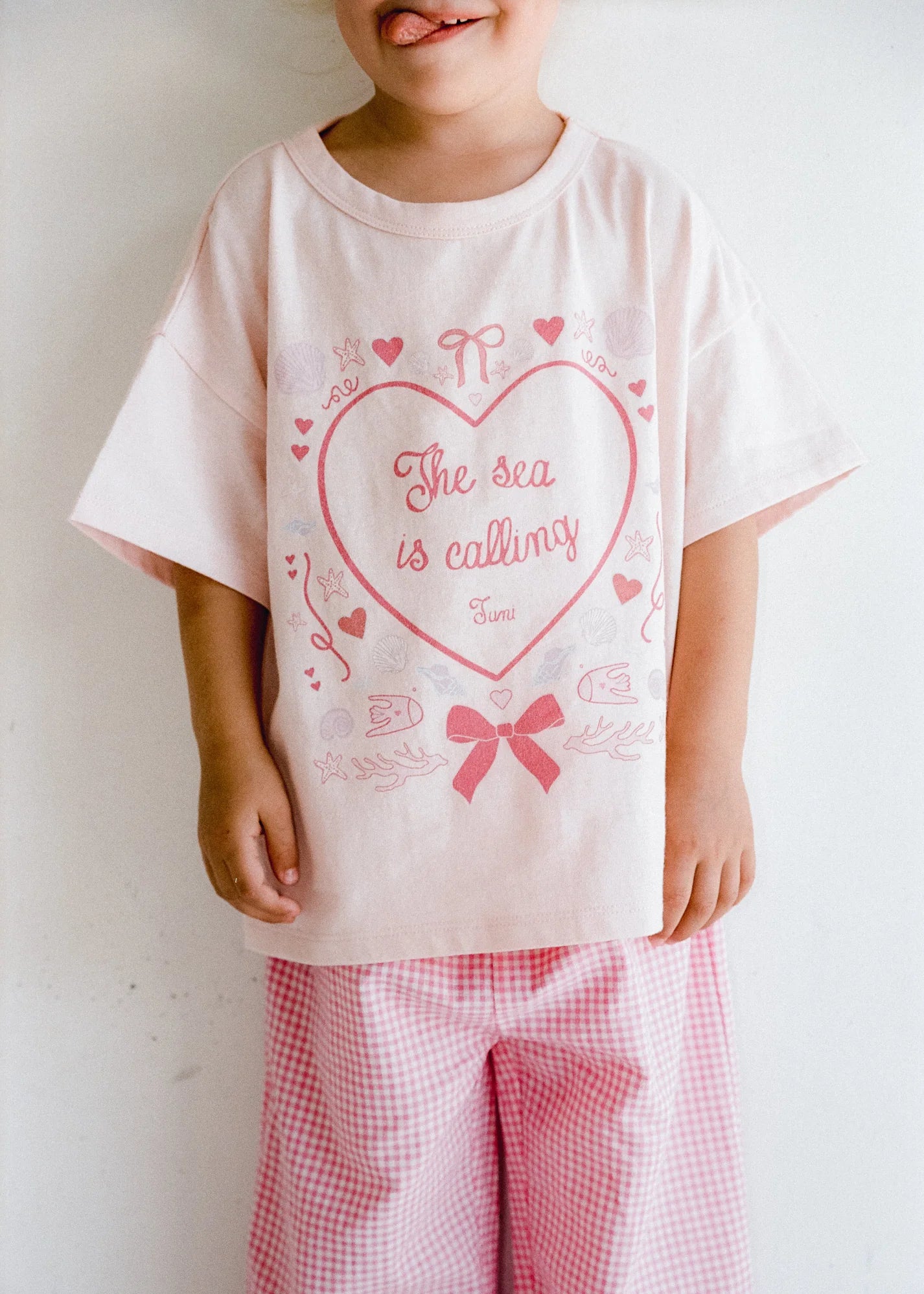 juni jnr sea is calling tee - shell pink