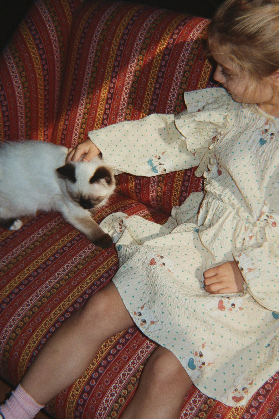 konges slojd elin bow dress - dot miao mist - pre order