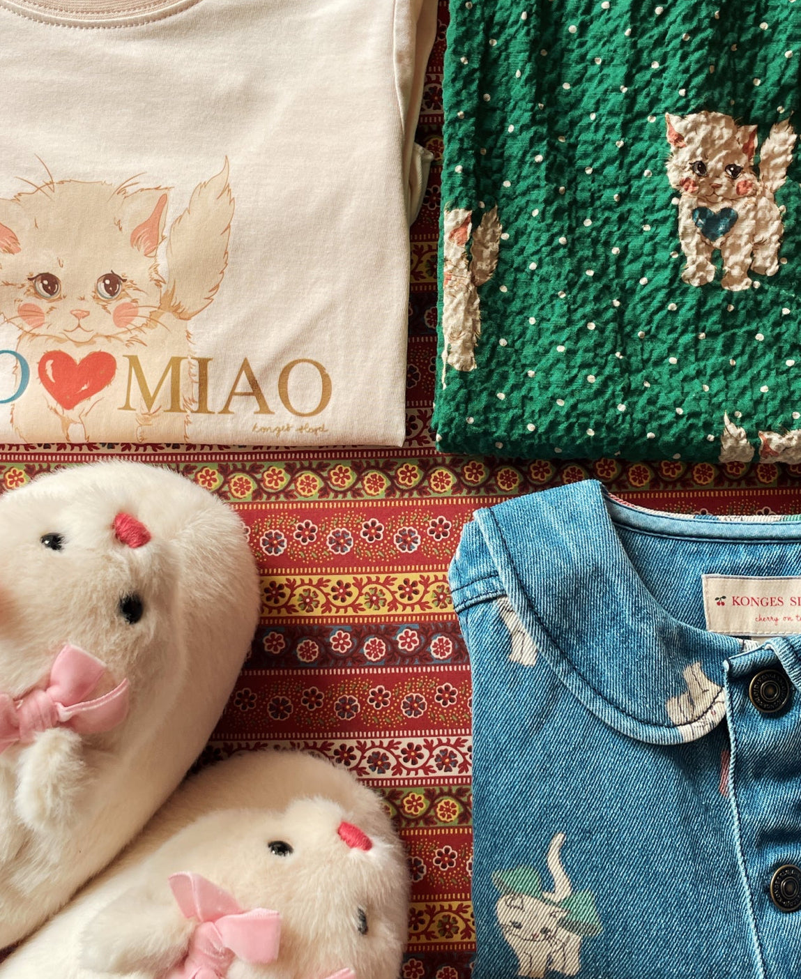 konges slojd kitty footies - offwhite - pre order