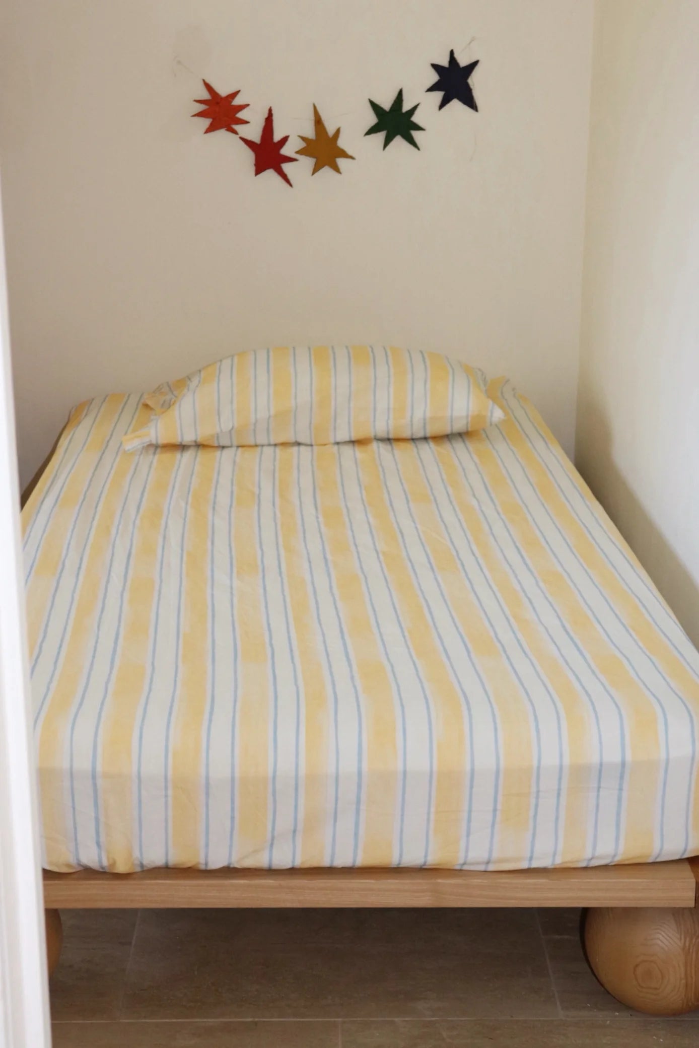 play linen sea stripe sheet & pillowcase set