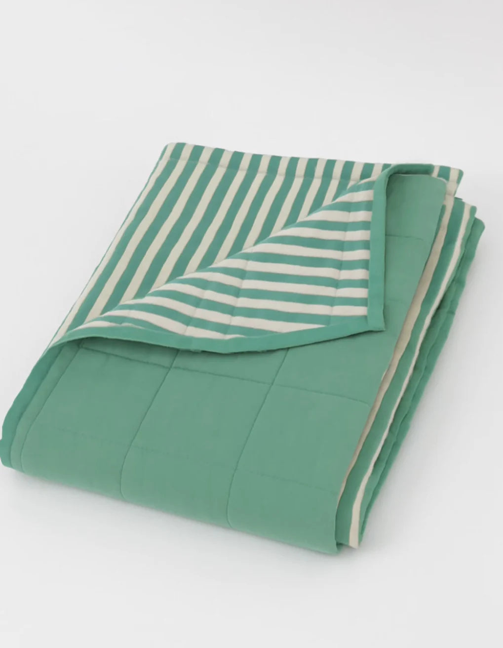 play linen meadow stripe reversible quilt