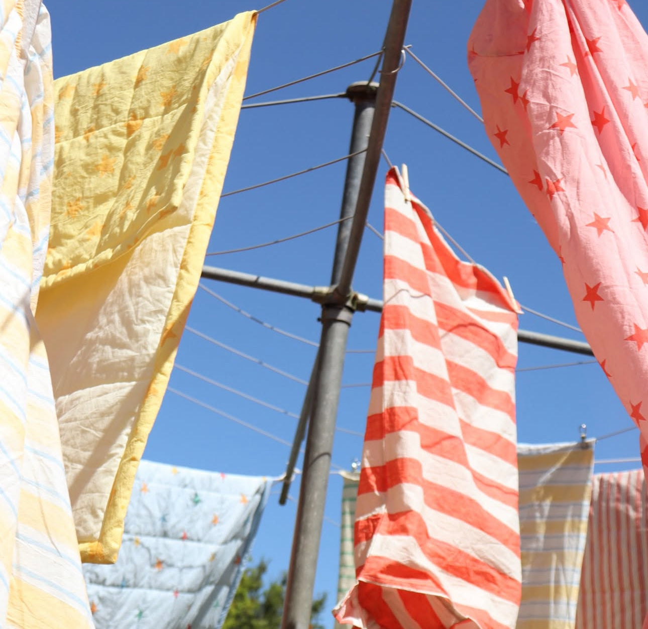 play linen cherry stripe sheet & pillowcase set
