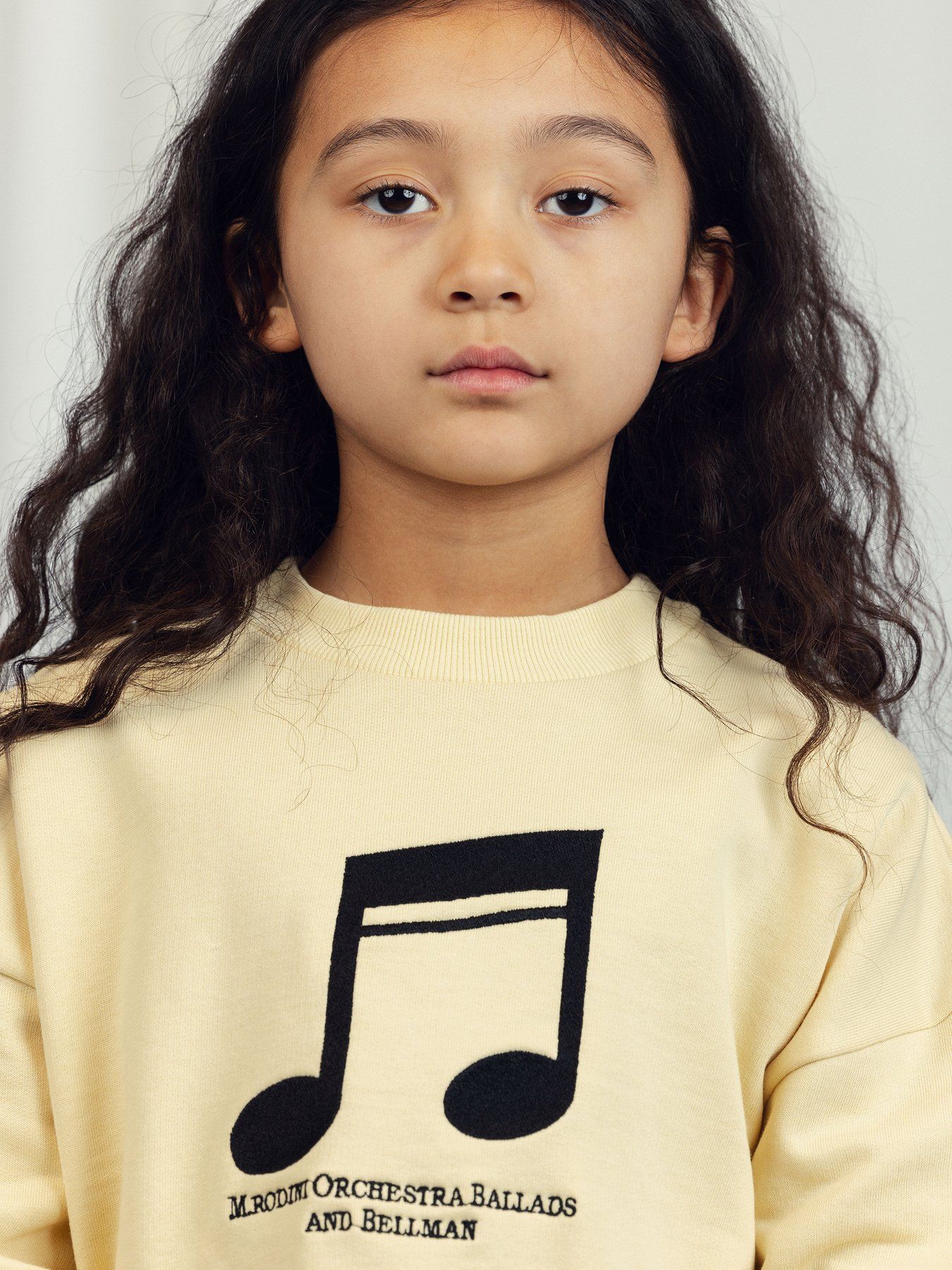 mini rodini violin note emb sweatshirt - pink