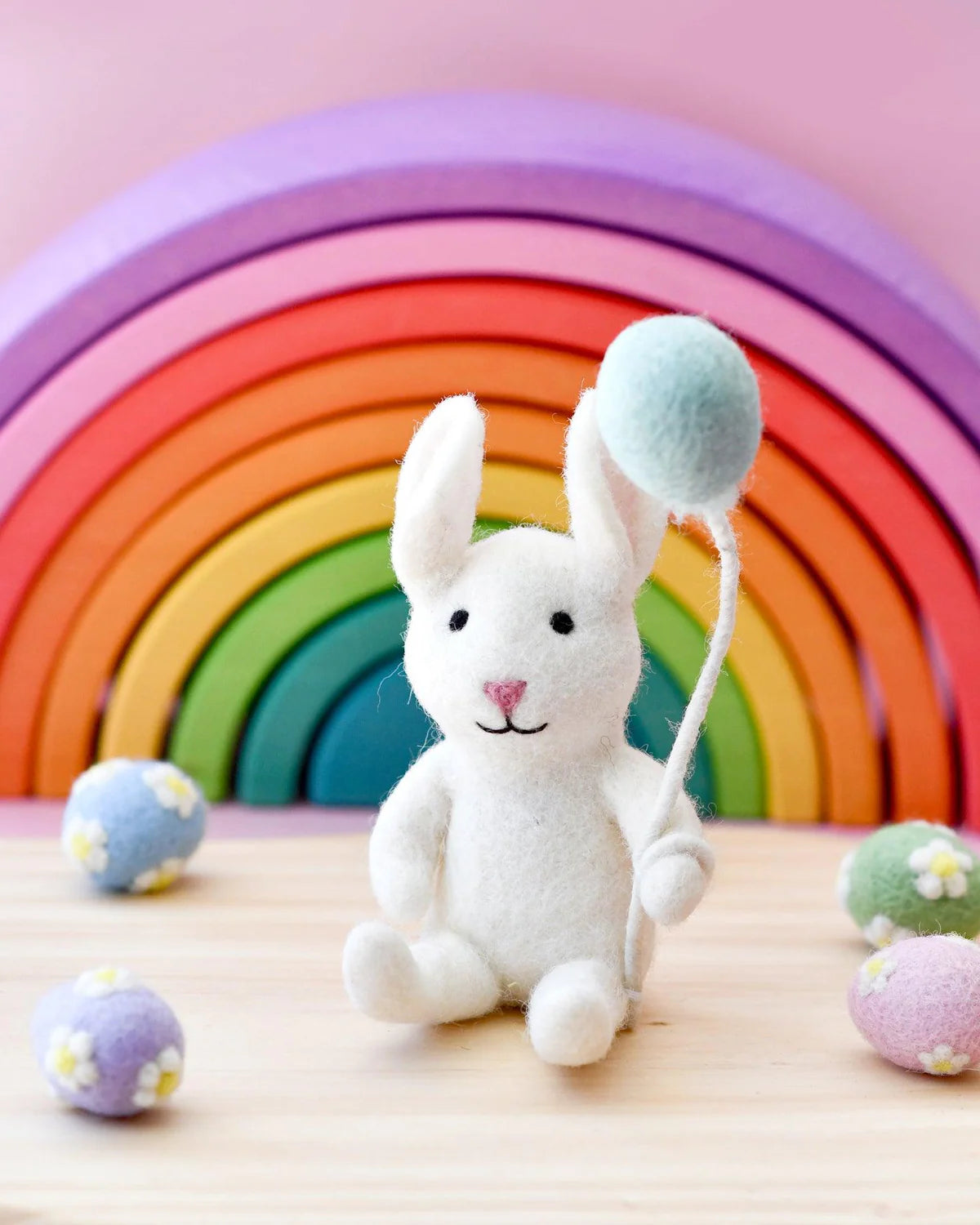 tara treasure felt rabbit with balloon toy