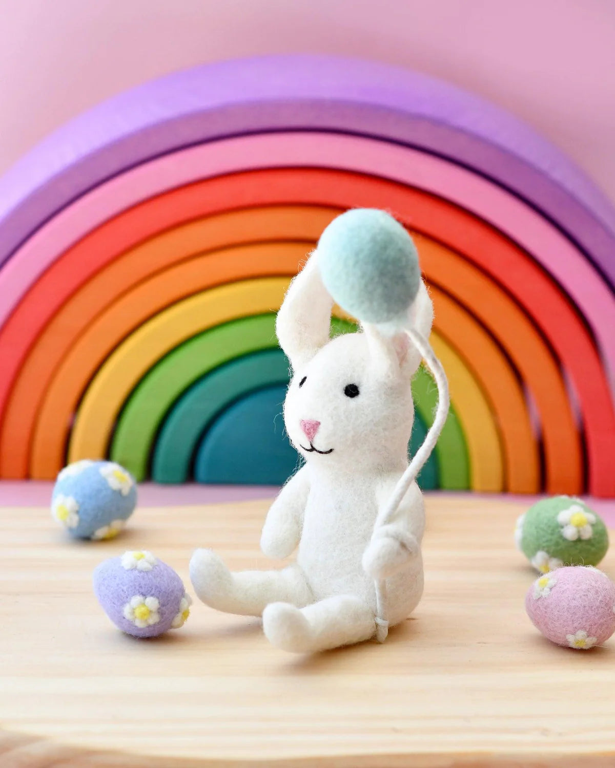 tara treasure felt rabbit with balloon toy