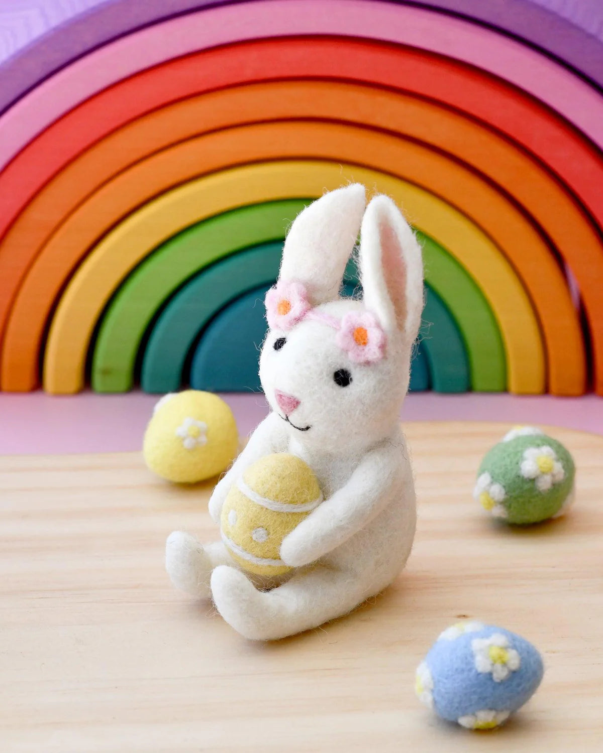 tara treasure felt rabbit with easter egg