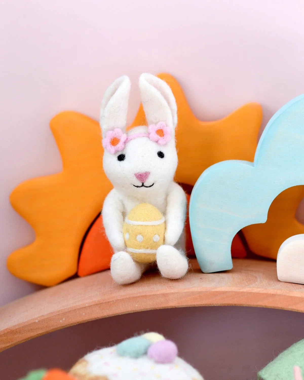 tara treasure felt rabbit with easter egg