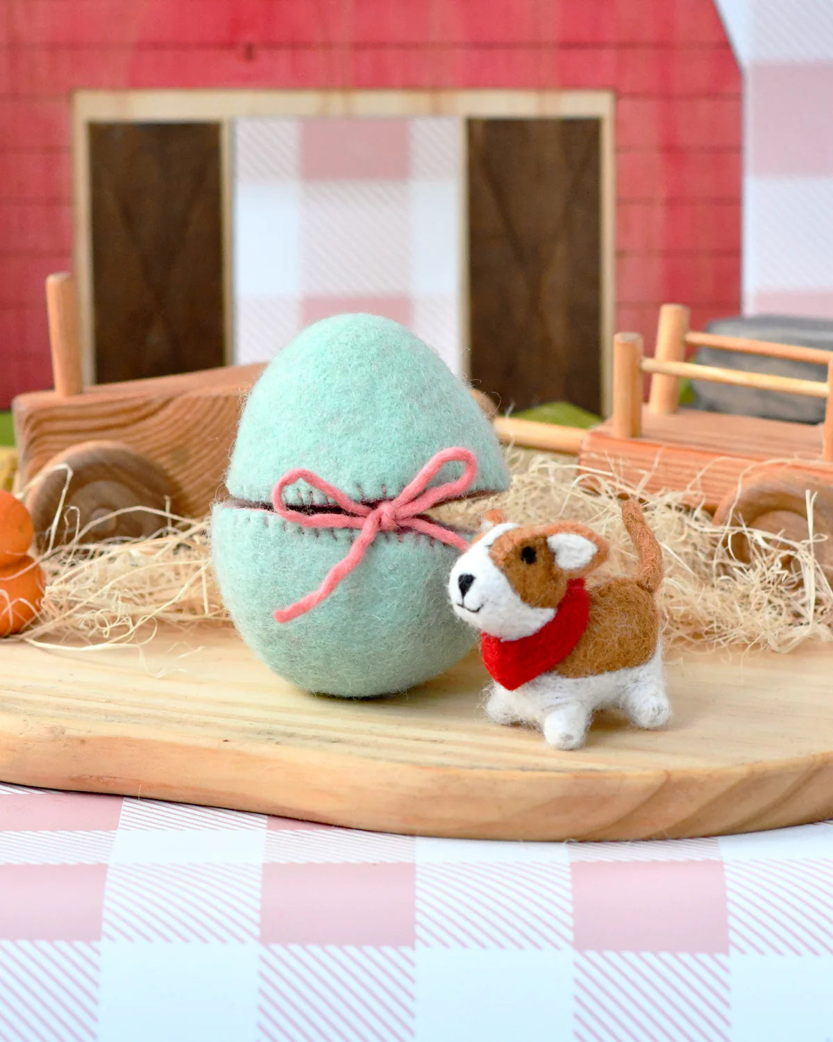 tara treasures felt surprise egg with corgi puppy inside