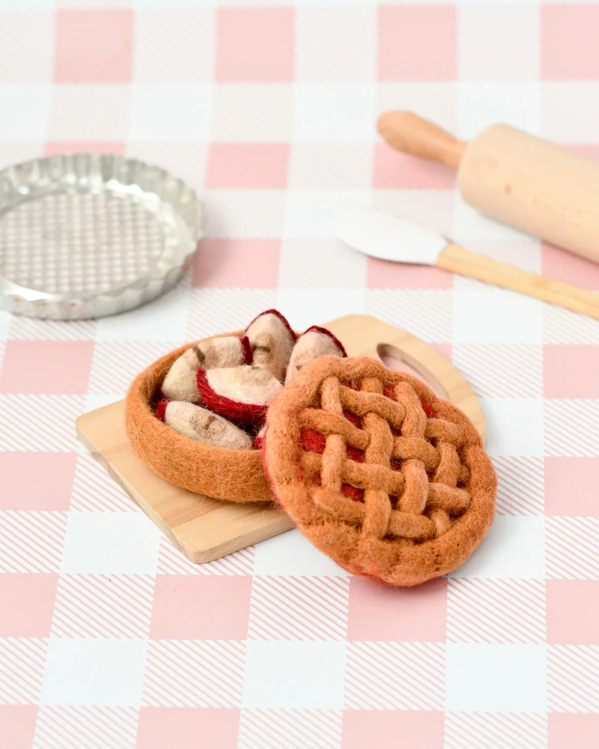 tara treasures felt apple pie felt play food set