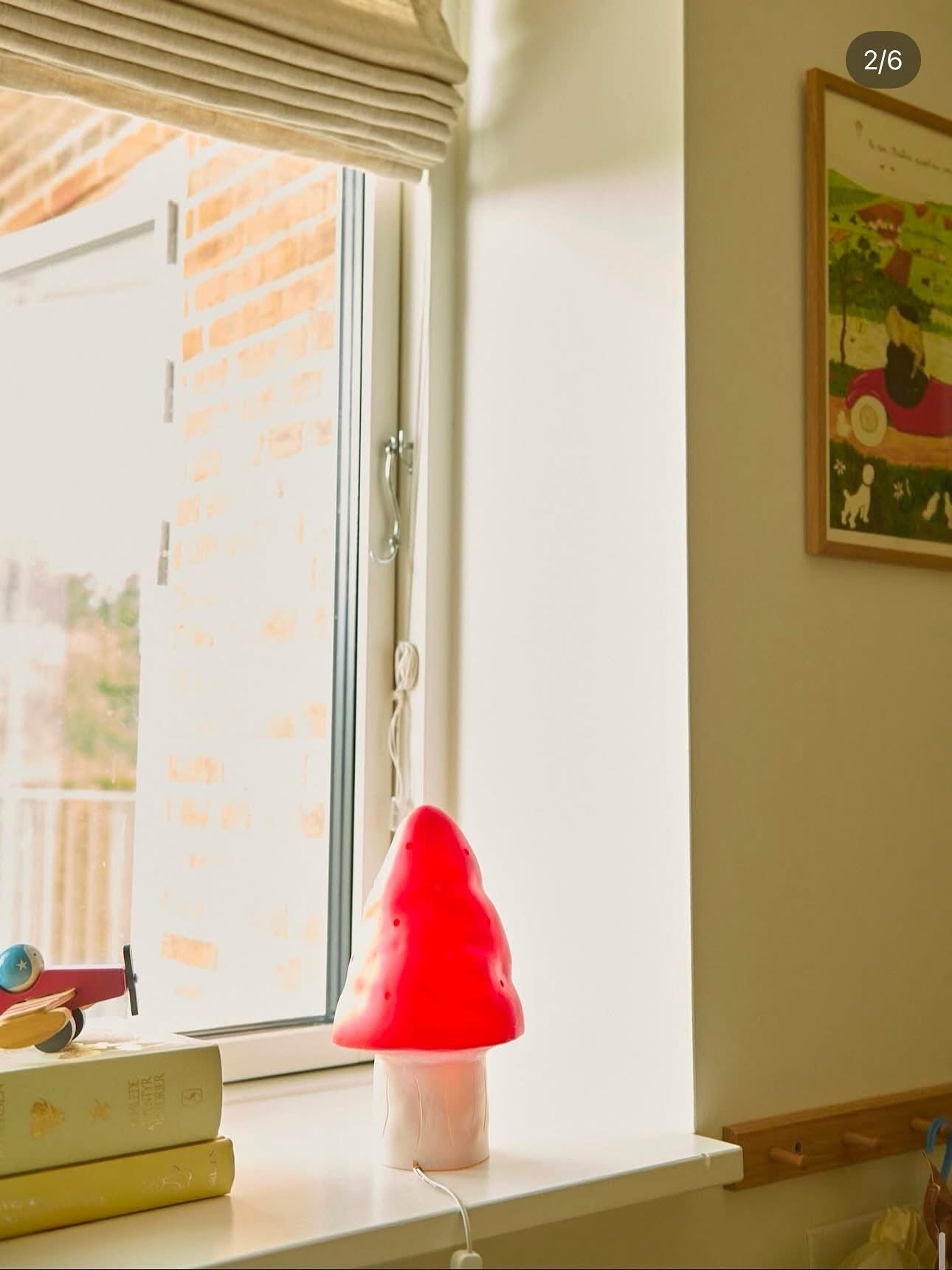 heico by egmont small mushroom lamp - red