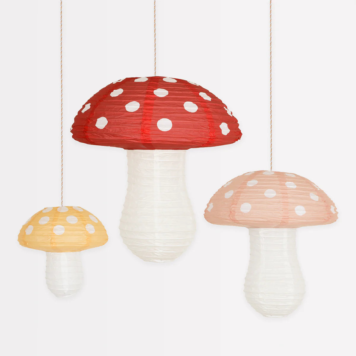 meri meri mushroom lanterns x 3